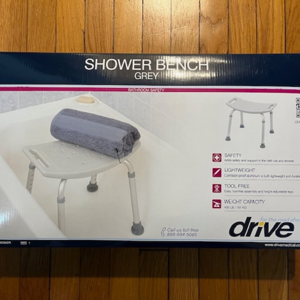 Shower Seat Medical Chair Without Back -Drive -Bathroom Safety-NEW